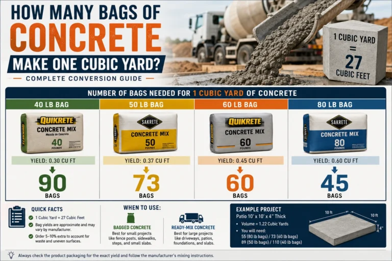 How Many Bags of Concrete Make One Cubic Yard?