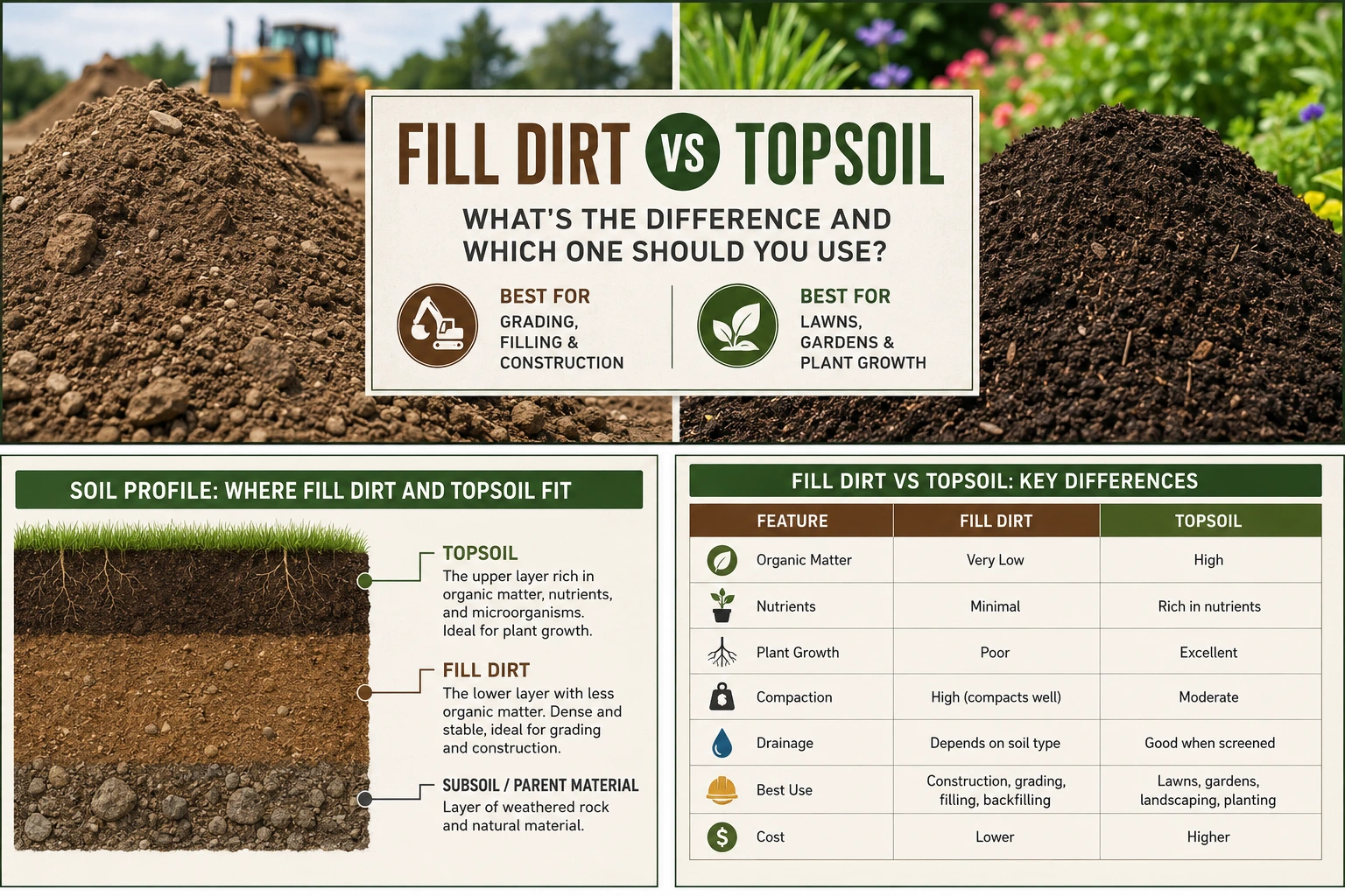 fill dirt vs top soil