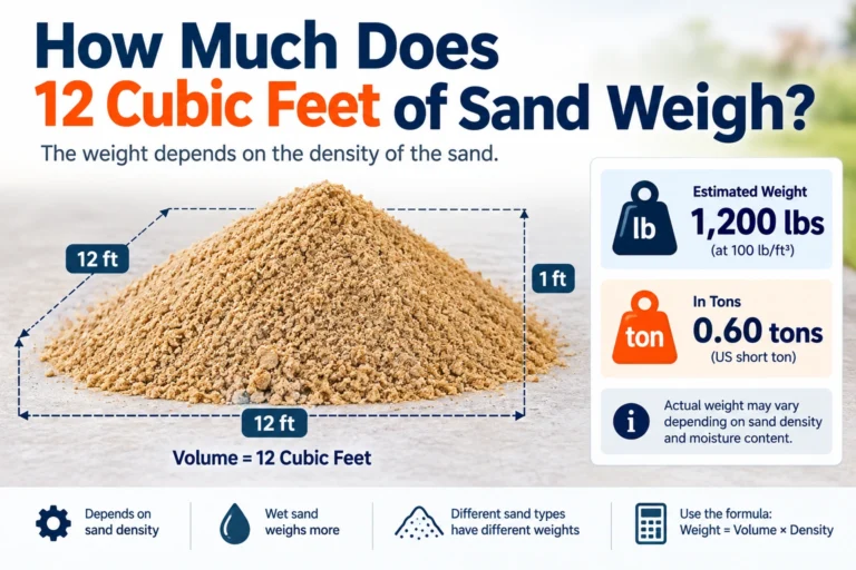 How much does 12 cubic feet of sand weigh
